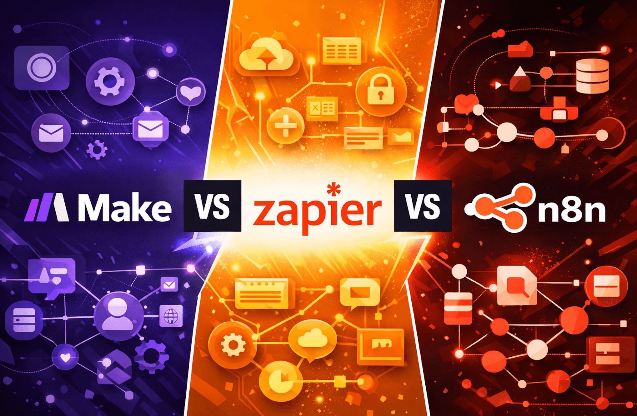 Make vs Zapier vs n8n: comparativa real para equipos técnicos en 2026